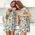 thumbnail image 4 of Fotbe Playing Video Games Bata de Dormir para Mujer con Estampado, Camisón de Algodón de Manga Corta, Ropa de Dormir Casual, 4 of 6