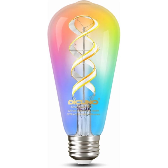 YANTON Smart Edison Bulb ST19, Color Changing WiFi Smart Light Bulb, 2700K-6500K Tunable via App, ST58 Edison Bulb, Compatible with Alexa & Google Home, 5W (50 Watt Equivalent), 500lm, 1-Pack