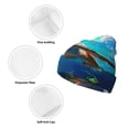 thumbnail image 3 of Disketp Underwater Fish Turtle Winter Beanie for Men Women Beanie Knit Hat Cuffed Cap Beanie Knit Chunky Snow Cap, 3 of 6