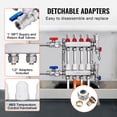 thumbnail image 3 of VEVOR 4-Branch Radiant Heat Manifold, 1/2" PEX Tubing Manifold, Stainless Steel PEX Manifold for Hydronic Radiant Floor Heating, Radiant Heat PEX Manifold Kit with 1/2" Adapters Included, 3 of 9