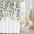 thumbnail image 4 of Fabric Shower Curtain Retro Farmhouse Style Plants Green Leaves Shower Curtains with 12 Hooks Waterproof Machine Washable Bath Curtains for Bathroom, 60 x 72in, 4 of 6