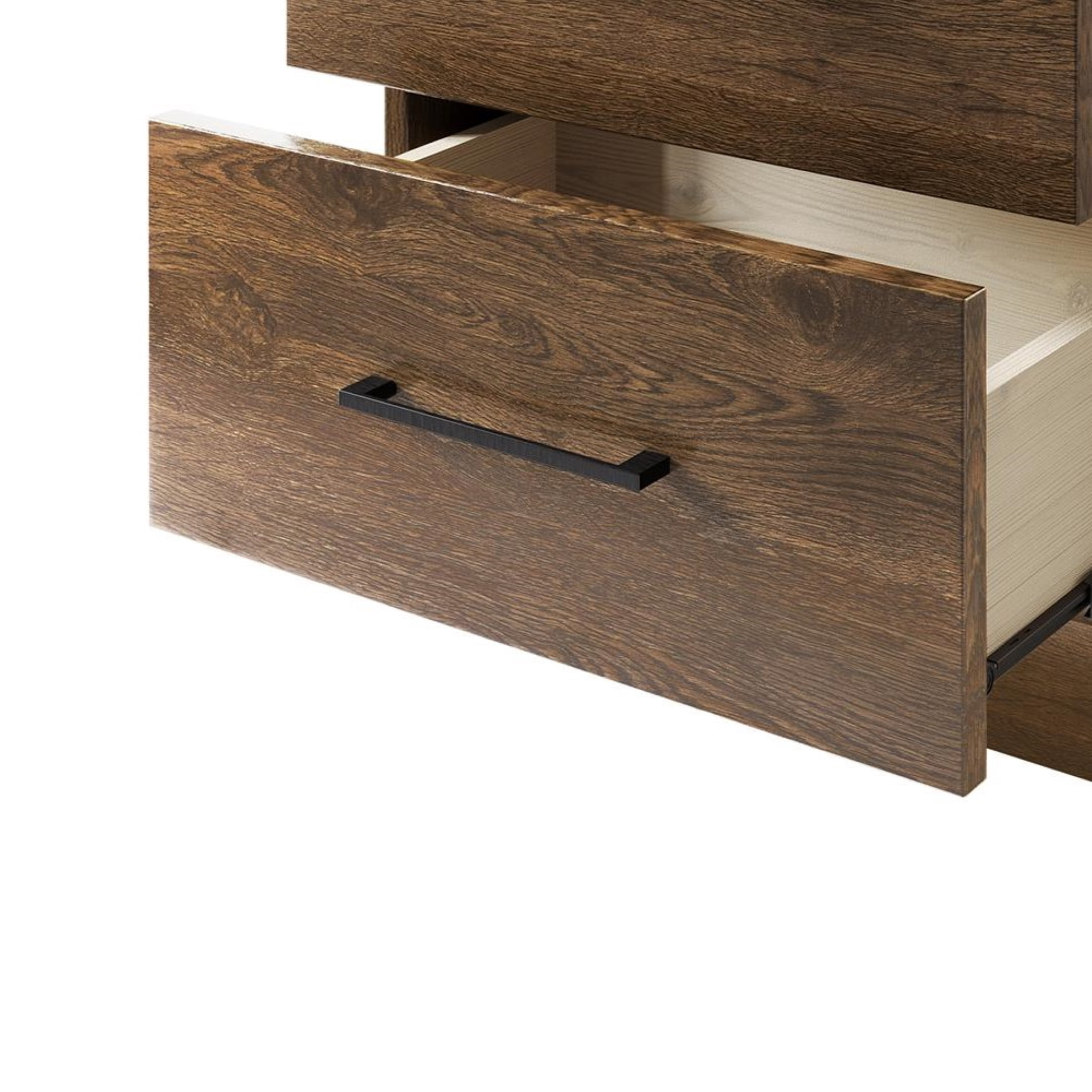Castle Place Minimalist 2 Drawer Wooden Nightstand, Walnut