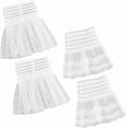 thumbnail image 1 of 2 pares de puños de encaje, 2 estilos, blanco, gótico, floral, con volantes, puños en capas, mangas postizas desmontables, puños elásticos de encaje, guantes cortos de encaje., 1 of 6