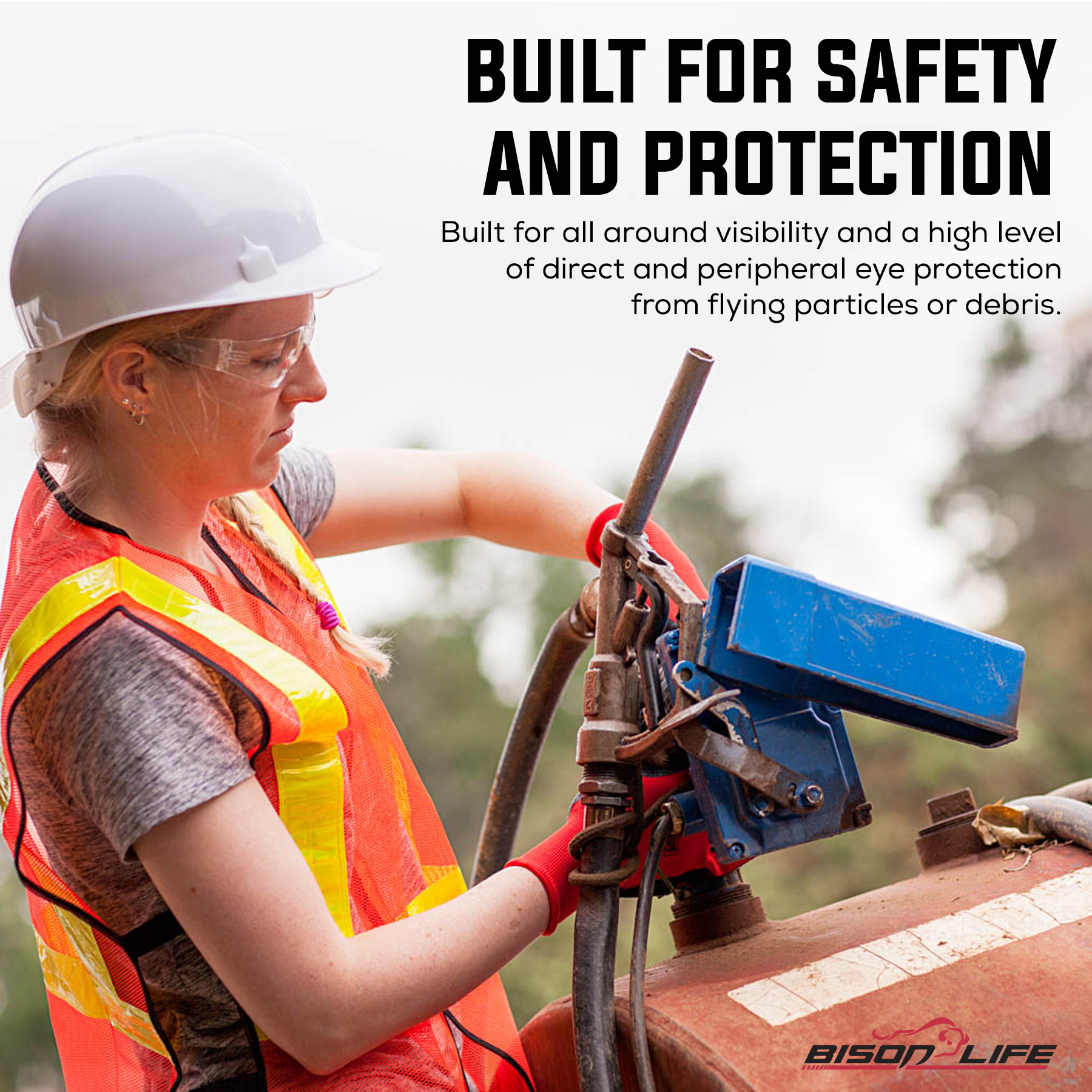 Bison Life Clear Safety Glasses, ANSI Z87.1, Pack of 12 photo 4