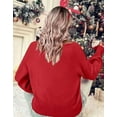 thumbnail image 4 of Christmas Sweaters for Women Casual Loose Scoop Neck Pullover Sweater Letter Merry Printed Ugly Christmas Sweater Red Shermie, 4 of 6
