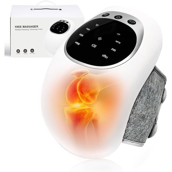 Knee Massager with Heat - Mothers Day Gifts for Mom Wife, Wireless Knee Massager with Multi-Function LED Screen, Birthday Gifts for Women Men Elder