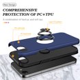 thumbnail image 7 of Phone Case for iPhone 8 Plus / 7 Plus,[ Military Grade ] Drop Tested Protection Case with Magnetic Car Mount 360°Rotatable Ring Holder, 2-Layer Rugged Hybrid Hard PC Soft Rubber Cover, Blue, 7 of 7