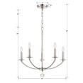 thumbnail image 4 of MIL-8005-PN Crystorama Lighting Mila - 5 Light Chandelier In Traditional Style-24 Inches Tall and 23 Inches Wide     -Traditional Installation, 4 of 6