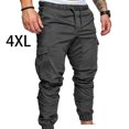 thumbnail image 4 of Soidarity Pantalones de bolsillo para hombre Casual Elástico Cadena Moda Pantalones largos Joggers Uniforme atlético Gris 4XL, 4 of 6
