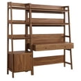 thumbnail image 2 of Modway Bixby 2-Piece Wood Office Desk and Bookshelf - Walnut, 2 of 5