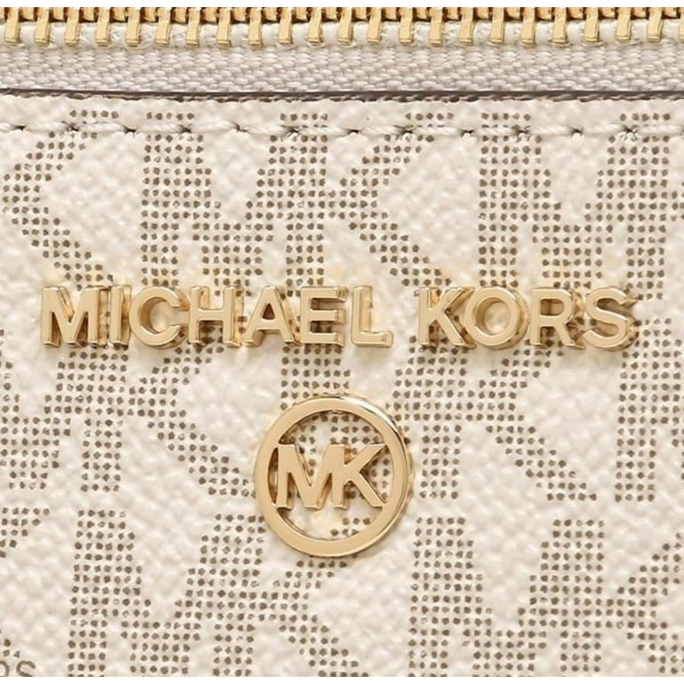 Michael Kors Womens Small Chain Pouchette (Vanilla Acorn) Mk Signature 