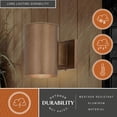 thumbnail image 3 of Chiasso 7.25-in H Warm Brass Outdoor Mid Century Modern 1 Light Outdoor Cylinder Wall Sconce, Dark Sky, 3 of 11