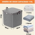 thumbnail image 3 of 3 Bolsas Organizador Ropa Almacenamiento Sábanas Edredones Blanco Cuadriculado, 3 of 4