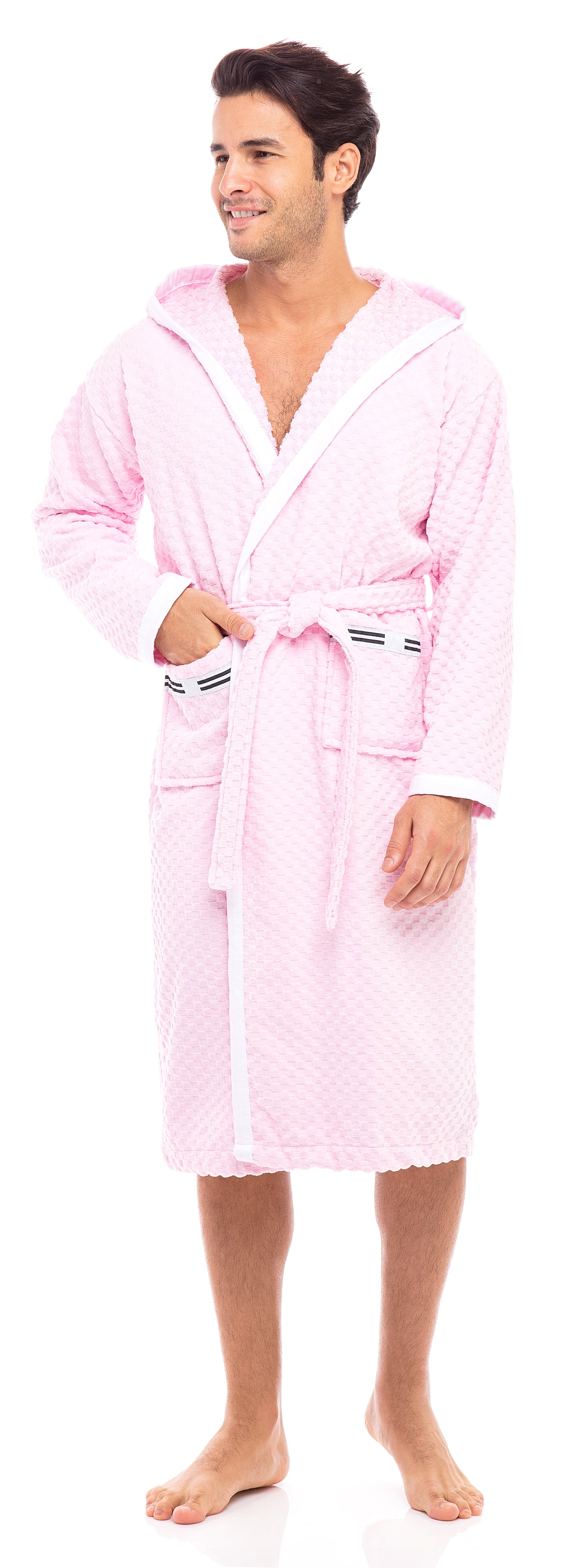 man in pink dressing gown Men's Bathrobes pink | Dressing Gowns