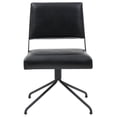 thumbnail image 2 of SAFAVIEH Couture Emmeline Leather Mid Back Swivel Office Chair, Black, 2 of 7