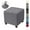 Dark Gray, variant on AIGIA 2 Pack Ottoman Cover Square Jacquard Stretch Ottoman Slipcovers Folding Storage Covers Square Footstool Protector