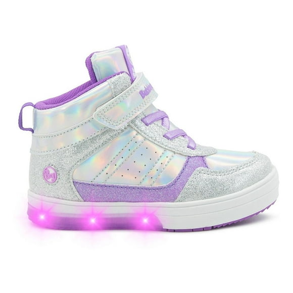 Tenis Luces Niña Bota Bubble Gummers Arcoiris 14-20 plateado 19