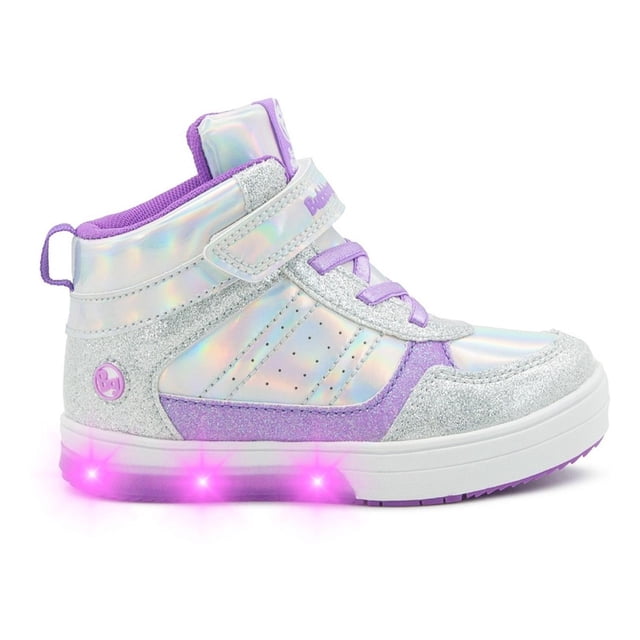 Tenis Luces Niña Bota Bubble Gummers Arcoiris 14-20 plateado 17
