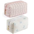 thumbnail image 1 of Bolsa de maquillaje HHQQWZ bolsa de cosméticos de viaje para mujeres y niñas rosa+azul, 1 of 7