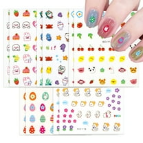 VANIDO Glowing Nail Stickers for Kids Girls | 10 Pieces Self-Adhesive Easter Nail Decorations