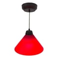 thumbnail image 1 of Lampara De Techo, Luz Ideal, Campana 511 Choco Pantalla De Cristal Rojo, 1 of 5