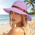 thumbnail image 3 of qolati Sun Hats for Women Summer Beach Straw Hat UPF 50+ UV Sun Protection Wide Brim Packable Foldable Bucket Travel Garden Sunhat Purple, 3 of 7