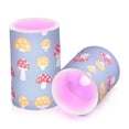thumbnail image 2 of Yellow Red Mushroom Pattern Flameless LED Candle Set with Remote, Battery Operated Color Changing Pillar Candles, Set of 2, 2 of 7