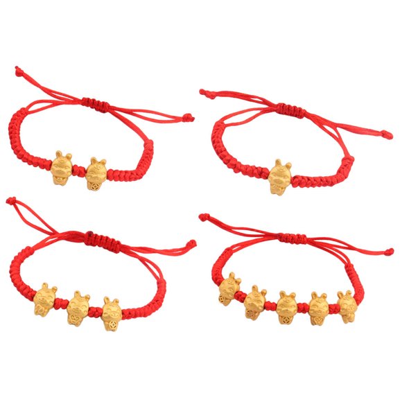 OULII 4Pcs Chinese Bracelet Rabbit Charm Bracelet Multi Alloy Fashionable and Simple for Women