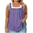 thumbnail image 2 of Homenesgenics Tank Tops for Women Plus Size Women's Pinted Sleeveless T-Shirt Loose Tops Purple XXXL, 2 of 5
