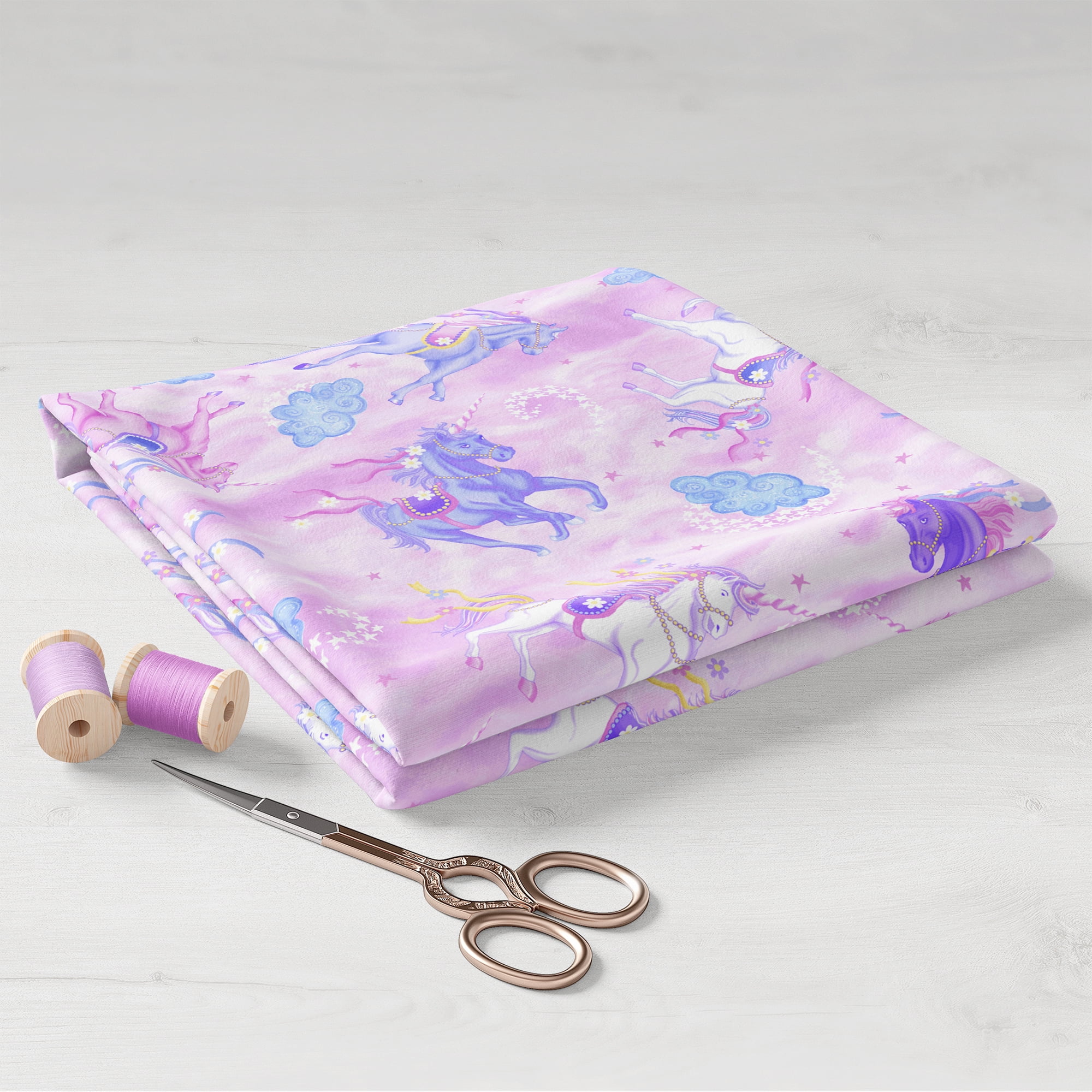 Create It 18"x21" Cotton Unicorn Precut Sewing & Craft Fabric, Pink 10 Pieces