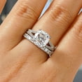 thumbnail image 3 of ESTE ORIGIN 2Ct Cushion Cut Lab-Grown Diamond Engagement Ring Set Split Shank Bridal Wedding Ring Set 18K White Gold for Her US 7.5, 3 of 9