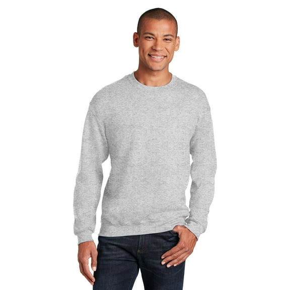 Gildan Heavy Blend Men's Fleece Crewneck Sweatshirt, Classic Fit, Warm Soft Pullover, Ash, S