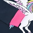 thumbnail image 3 of WIBACKER Cotton 2 Pieces Pajamas for 3-12T Girls Unicorn Sleepwear Toddler Kids Clothes Tops and Pants Set, 3 of 12