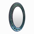 thumbnail image 4 of DecorShore Handcrafted Oval Mosaic Wall Mirror, Wood Framed Mirror Fitted with Glass Mosaic Pieces, 4 of 6