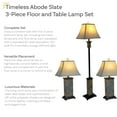 thumbnail image 3 of Sunnydaze Timeless Abode 3-Piece Floor and Table Lamp Set, Gray Slate with White Shade, 3 of 16