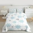 thumbnail image 2 of Manfei Kawaii Snowflake Bedding Comforter Set for Teens, Merry Christmas Twin Comforter Sets, White Blue Cartoon Reversible Bedding Set, Ultra Soft Bedroom Decor, 2pcs, 2 of 8