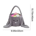thumbnail image 3 of Easter Bunny Basket Tote Bag Gift Storage Long Ears Design - Fabric Material Adjustable Handle Egg Hunt Essential(Gray), 3 of 6