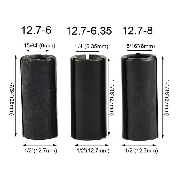 Engraving Bit Adapter Collet Shank Cnc Router Tool Adapters Holder Engraving Sleeve Connected Collet 6/6.35/8mm To 12.7mm