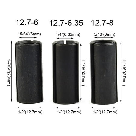 

BAMILL 6/6.35/8mm To 12.7mm Carbide Engraving Bit CNC Router Tool Adapter Chuck Collets