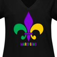 thumbnail image 4 of Inktastic Mardi Gras Fleur De Lis Women's Plus Size V-Neck T-Shirt, 4 of 5