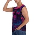 thumbnail image 3 of Balery Purple-Red Skull Men's Sleeveless Muscle Shirts Workout Tank Top, Moisture Wicking, Odor Protection-Large, 3 of 8