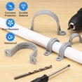 thumbnail image 4 of Paquete de 10 abrazaderas de tubo de 1-1/2 pulgadas, soportes de abrazadera de conducto de 2 agujeros, clips de soporte para cables y accesorios de tubo, gris, 4 of 6