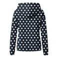 thumbnail image 5 of Dazajoo Polka Dot Hoodie Women Oversized Long Sleeve Sweatshirts with Pocket Lightweight Workout Athletic Hooded Pullover,Black,L, 5 of 5
