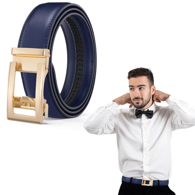 Toallas para el cabello Cinturón de mujer Cinturón automático de cuero Cinturón occidental para hombre Cinturón de mujer de fácil cierre Cinturón decorativo con hebilla dorada Sin agujeros Para traje