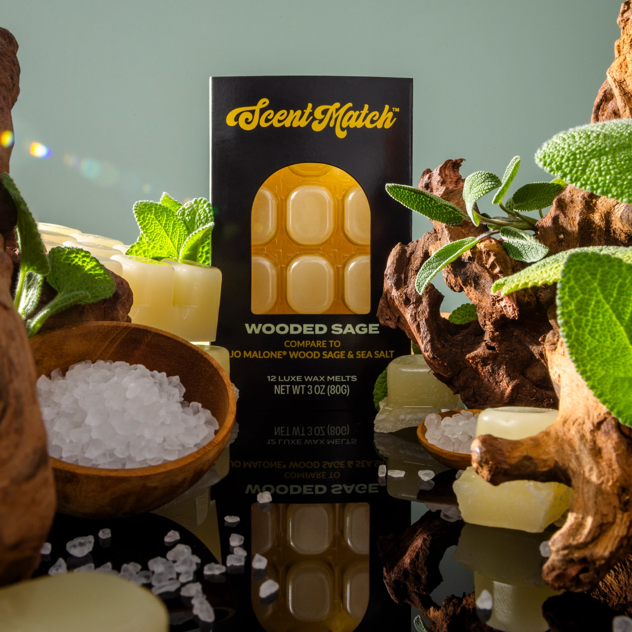 (3 pack) IllumiScents ScentMatch, 3 oz Wax Melts, Wooded Sage (compare to: Jo Malone - Wood Sage & Sea Salt)