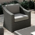thumbnail image 5 of Martha Stewart Indoor-Outdoor Patio Accent Chair in Gray Rattan Wicker with Gray All-Weather Cushions, 5 of 11