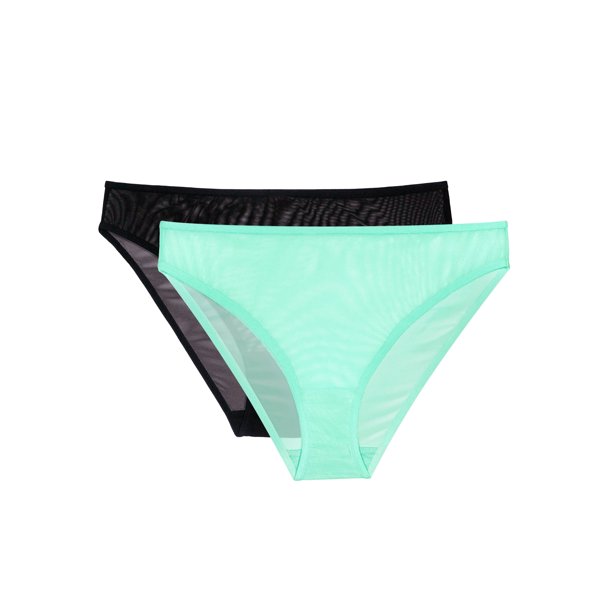 Smart & Sexy Smart & Sexy Women's Mesh High Leg Panty, 2Pack, Style