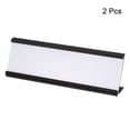 thumbnail image 3 of 2x7inch Aluminum Name Plate Holder, 2Pcs with White Blank Engraved Name Plate Black, 3 of 6