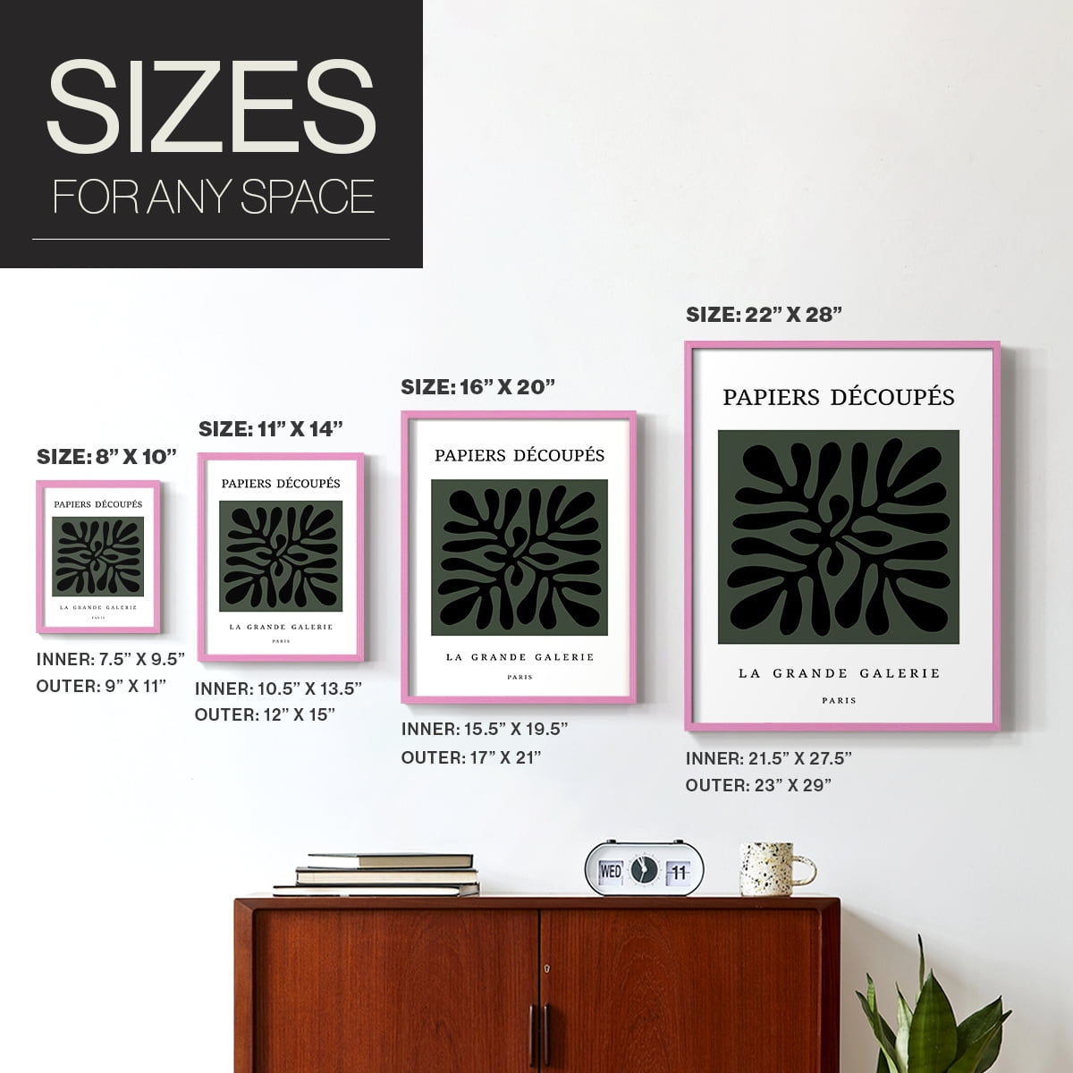 Matisse CCCXCIV in Pink Solid Wood 16 x 20 Framed Print