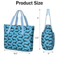 thumbnail image 3 of Tote Bag for Women - Blue Dachshunds Dog Shoulder Bag - Large Utility Work Duffle Bag with Zipper Handbag for Travel, Work, Sprots, 3 of 5